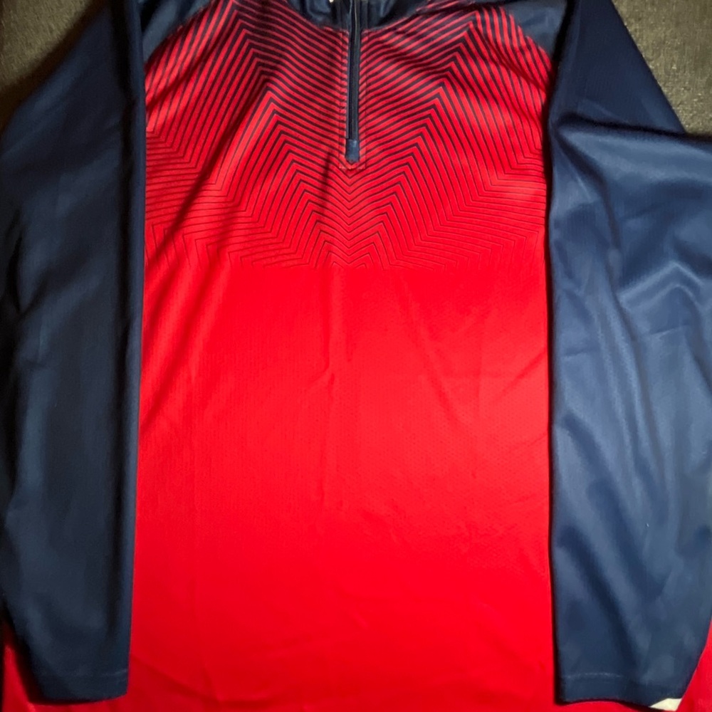 Boombah Quarter Zip Pullover Long Sleeve Athletic Red & Blue Baseball Men’s XL